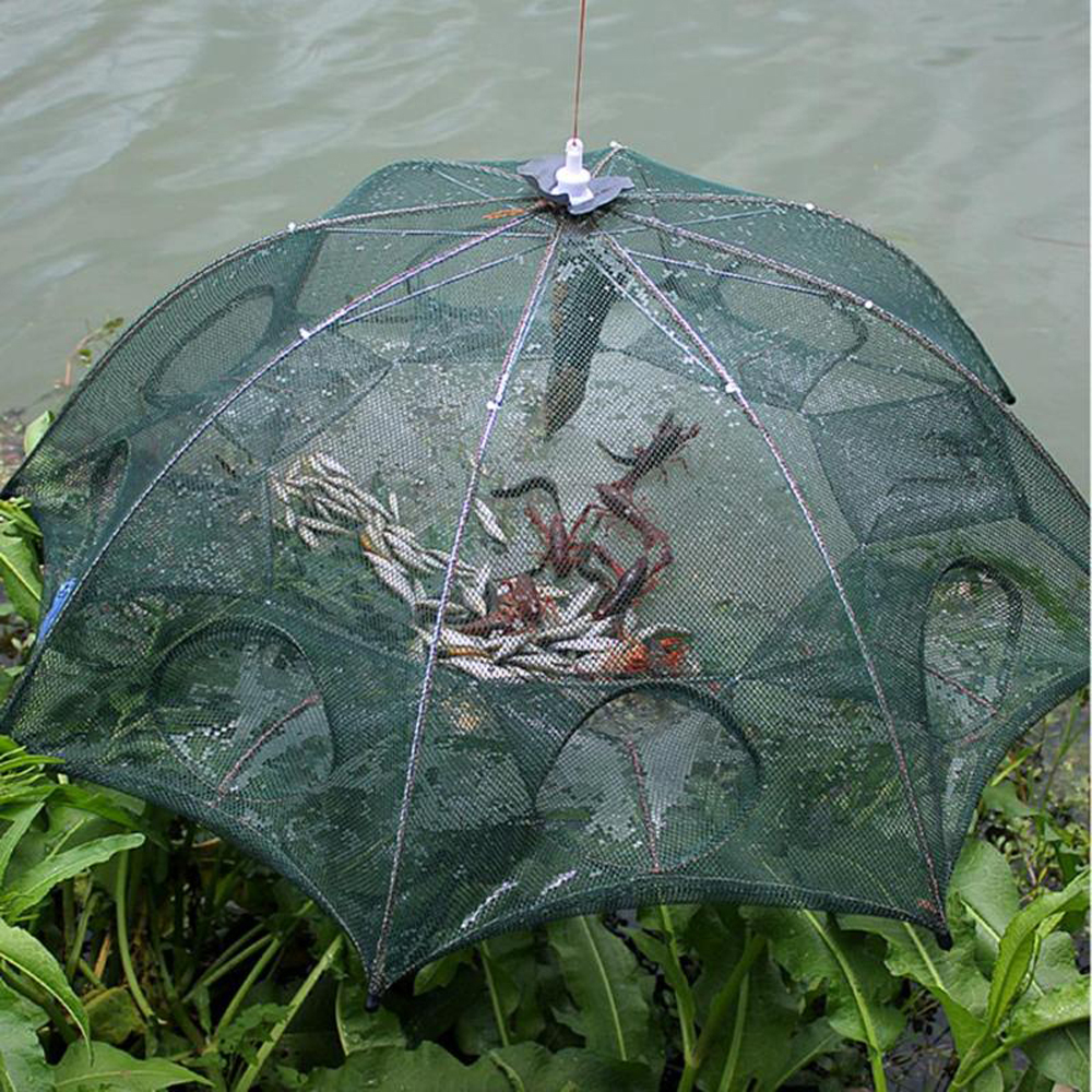 Folded Portable 20 Holes Fishing Net Network Casting Crayfish Catcher ...