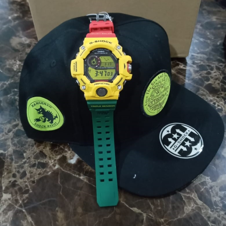 Original G-Shock RANGEMAN -TRIPLE SENSOR GW-9400-1 Custom Rasta Free G ...