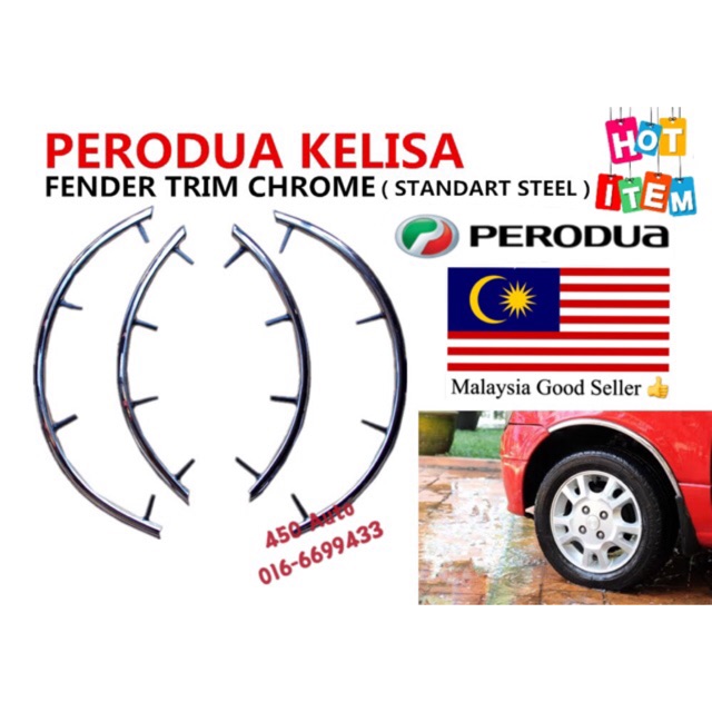 Perodua Kelisa (20012007) Fender Arch Trim Chrome // Stainless Steel