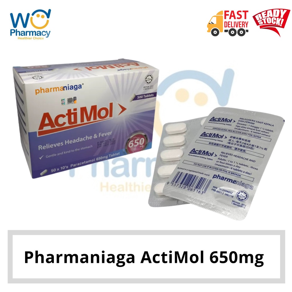 Pharmaniaga Actimol 650mg 10s/strip Paracetamol 650mg | Shopee Malaysia