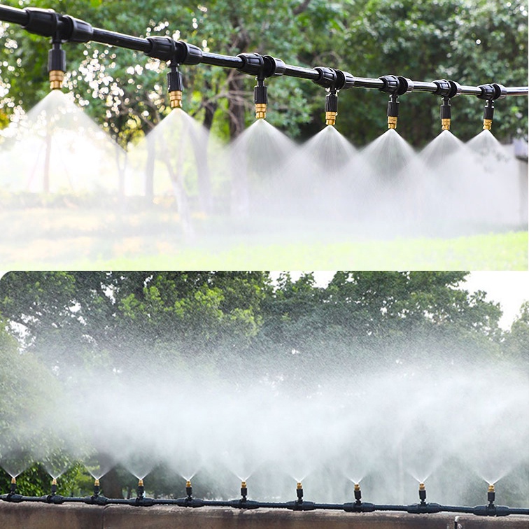 10m Automatic Watering Kits Brass Micro Misting Spray Cooling System Garden Agriculture