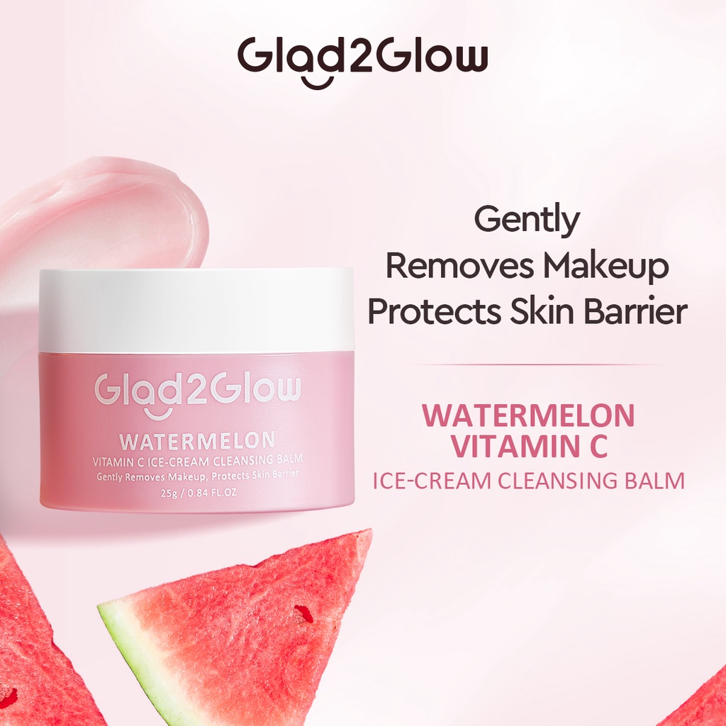 Glad2Glow Watermelon Vitamin C IceCream Cleansing Balm (25g) Shopee