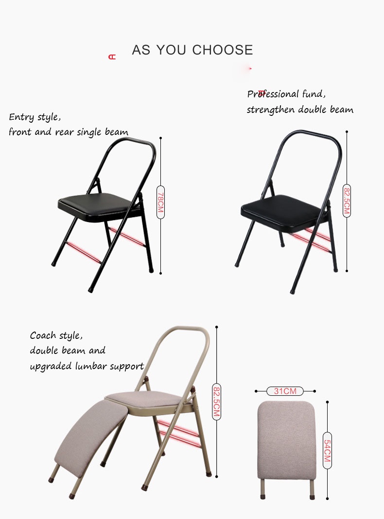 thumbnail image 2 of Yoga Inversion Chair Yoga Assist Chair,with Lumbar Back 2 of 14