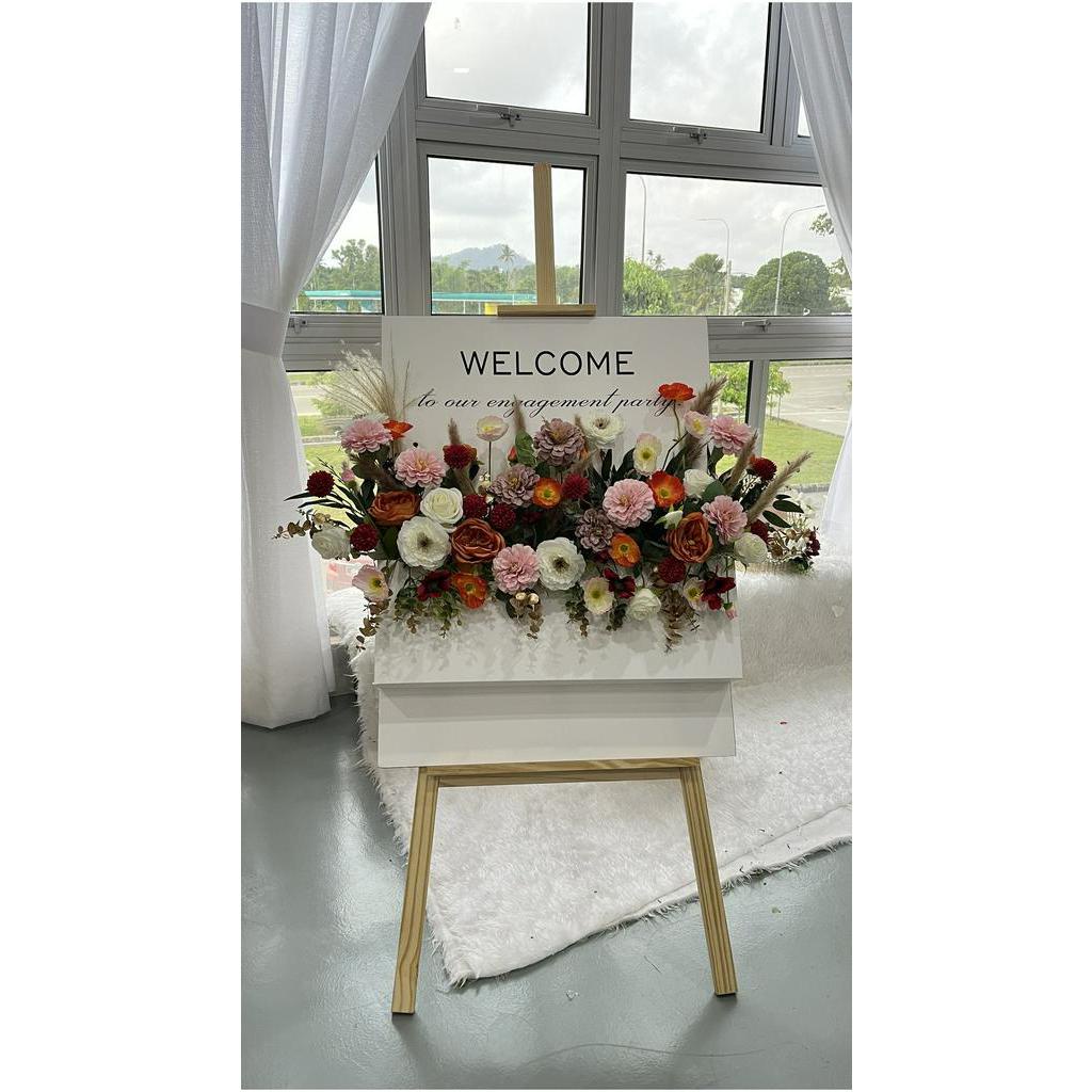 PVC Box Wedding Welcome Box Wooden Easel Stand Decoration Hiasan ...