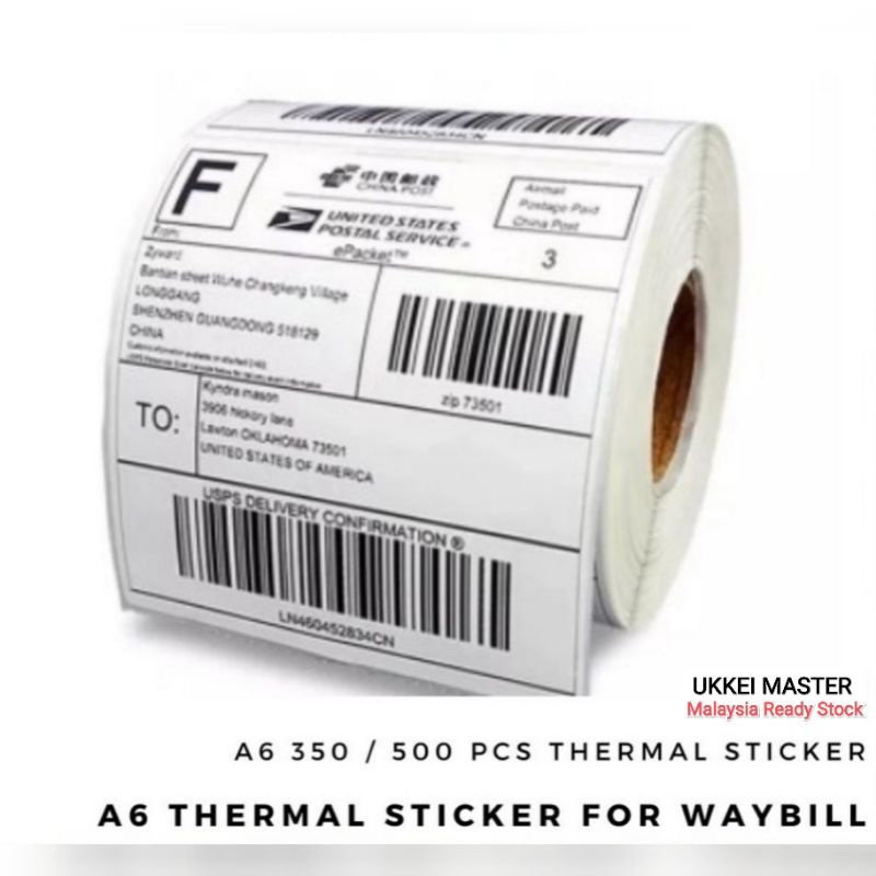 Ready Stockрџ ґрџ ґрџ ґ Label Printing For Shopee User A6 Thermal Sticker Awb