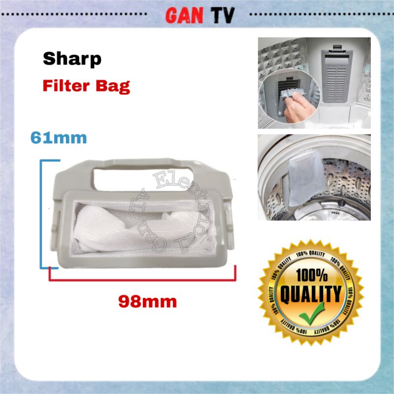 GANTV Sharp Washing Machine Dust Filter Bag 61mm x 98mm (Penapis Habuk