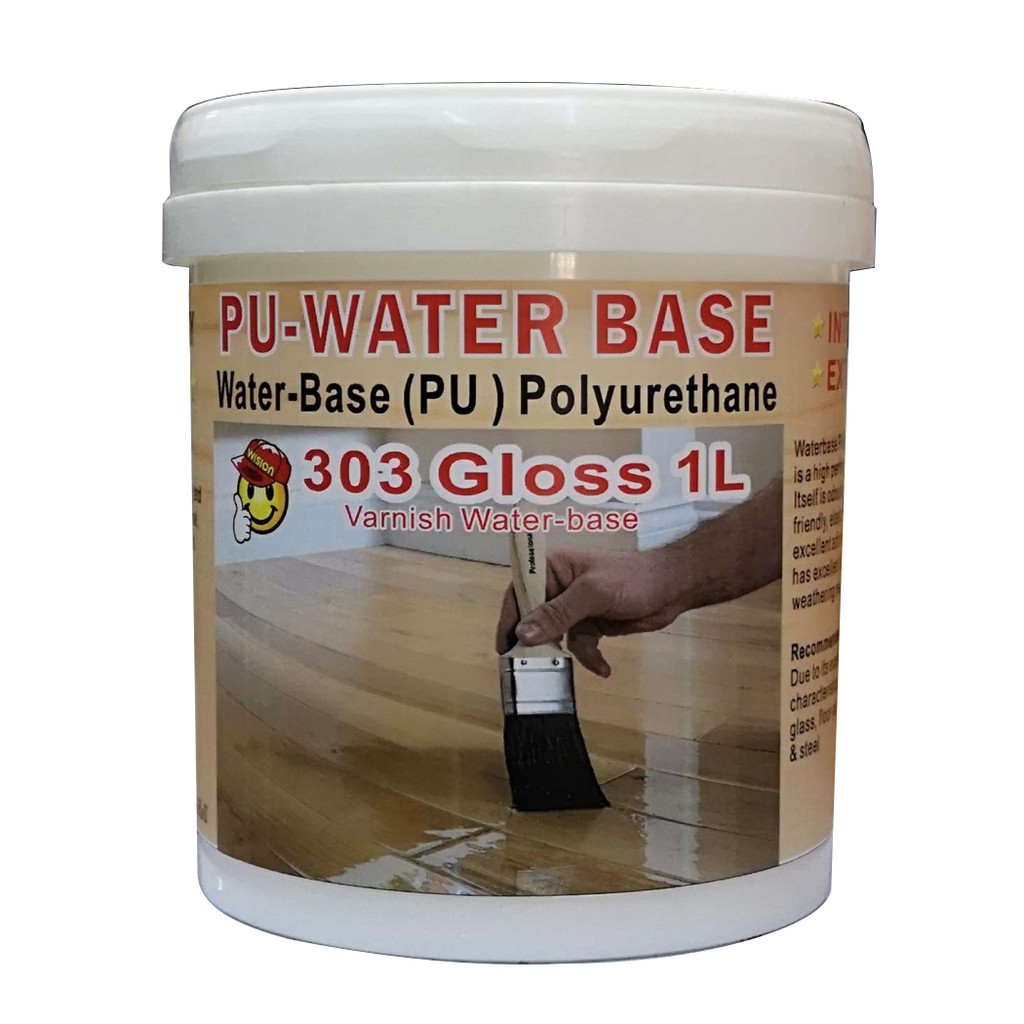 1L ( CLEAR 303 GLOSS ) PU WATER BASED WOOD VARNISH POLYURETHANE 303