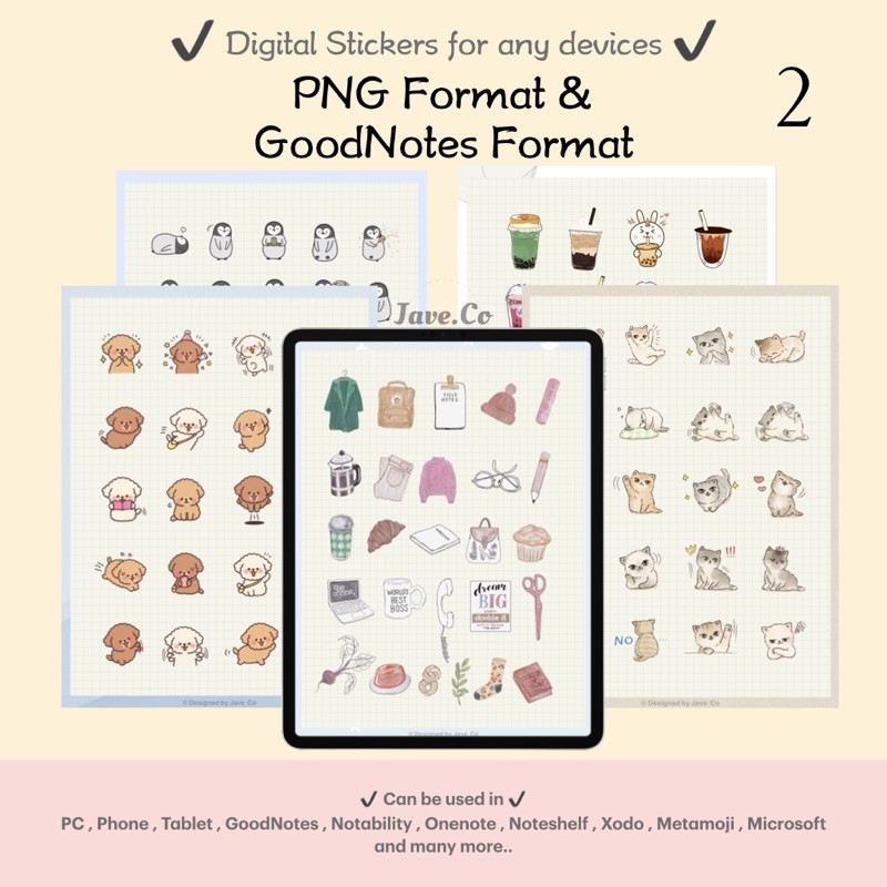 Goodnotes / PNG Digital Stickers for any devices 2 / Digital Planner ...