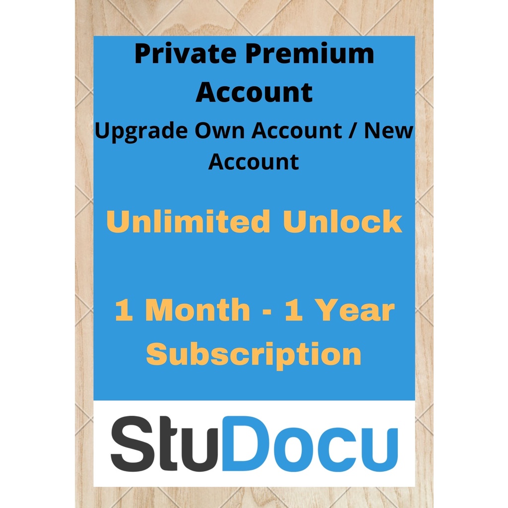 StuDocu Premium Personal Private Account | Studocu Premium Account ...