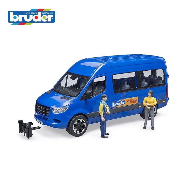 Bus Sprinter Transfer Bruder - Jouet Avec Chauffeur Et Passager, Portes Ouvrantes, échelle 1:18, 02670