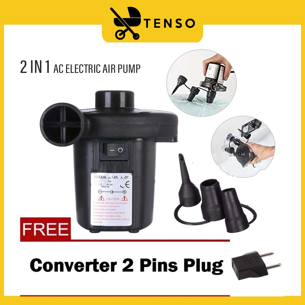 QB XG668A 2 in 1 Inflate And Deflate AC Air Pump Black (Free 2 Pins