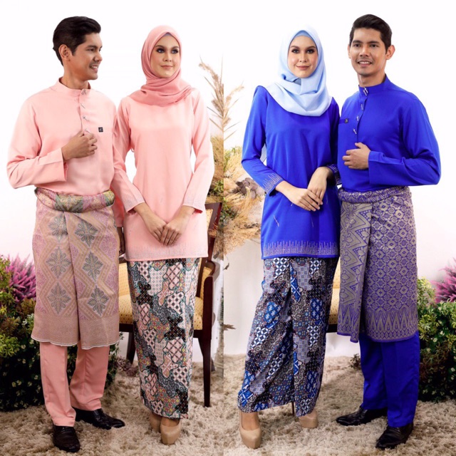 Sedondon Raya Couple Set Baju Nikah Tunang Kenduri Majlis Lace Kurung Moden Baju Melayu 6774