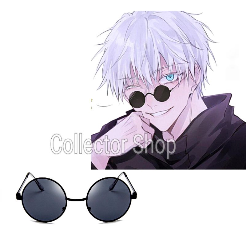 Anime Gojo Satoru Jujutsu Kaisen Black Round Sunglasses Lookalike 