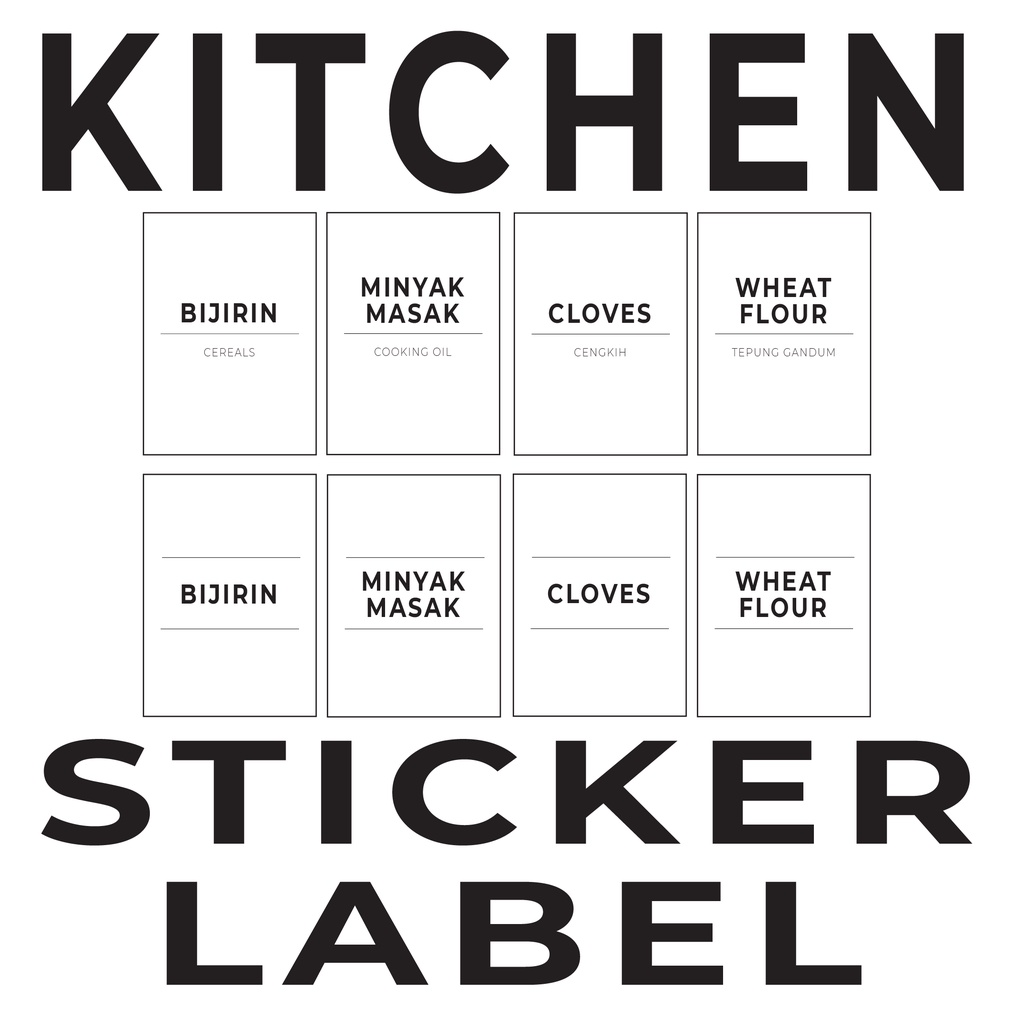 Sticker Label For Kitchen Premium (48pcs) | Shopee Malaysia
