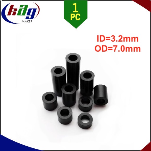 M3/M4/M5/M8 Black ABS Nylon Round Standoff Spacer ID=3.2mm/=4.2mm/5.4mm