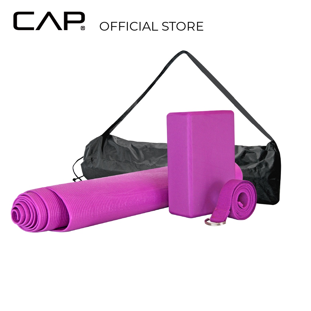 CAP Yoga Starter Kit Yoga Mat Bricks Block Strap Bag Set Anti Slip