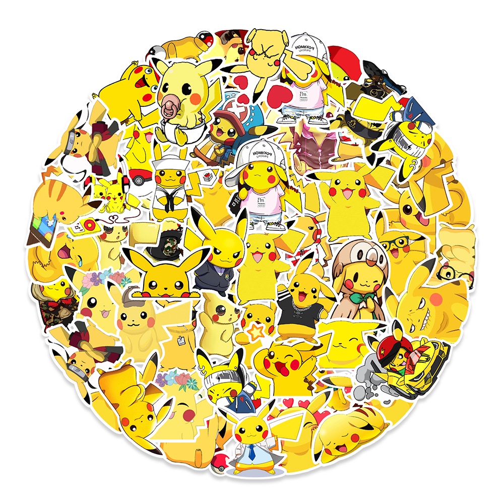 PIKACHU 50 pcs Waterproof Non Repeating Stickers Pack | Shopee Malaysia