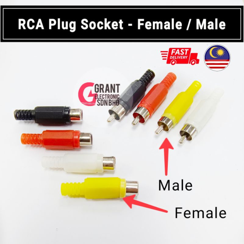 RCA Plug Socket Jack Female / Male Audio Jack | Shopee Malaysia