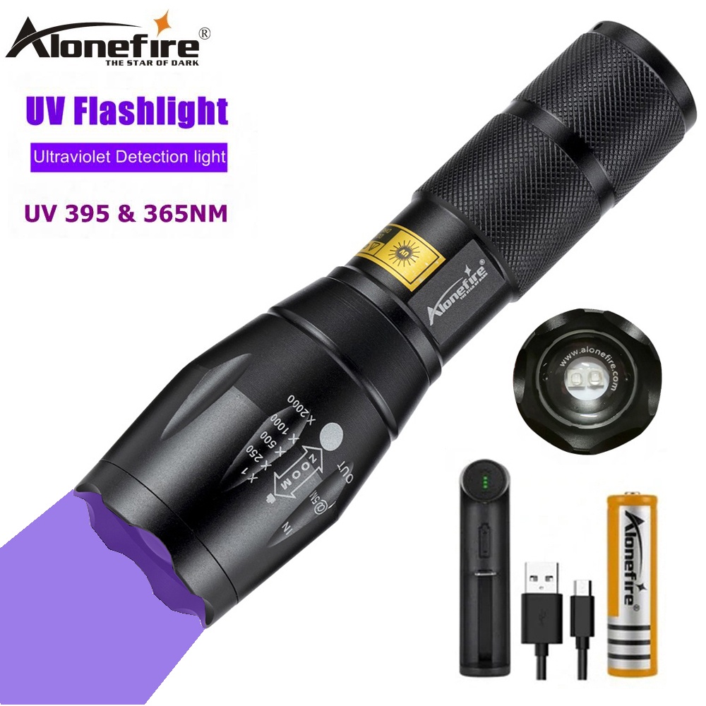 ALONEFIRE SV94 395nm Small UV Flashlight 3W USB C Martinique