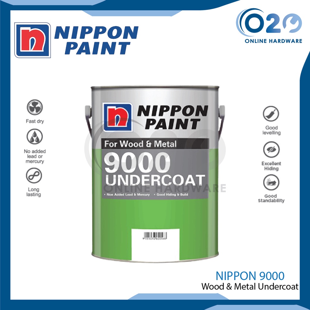 5L Nippon Paint Undercoat 9000 Acrylic Paint Wood Iron Aluminium Foil