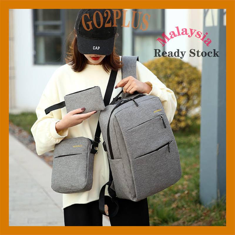 3 in 1 USB rechargeable computer bag three-piece business backpack ...
