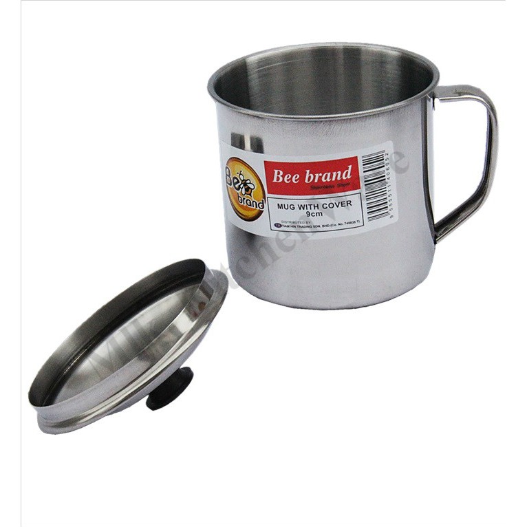 MLK Extra Tebal Stainless Steel Mug Cup With Cover Cawan Mug Berkualiti ...