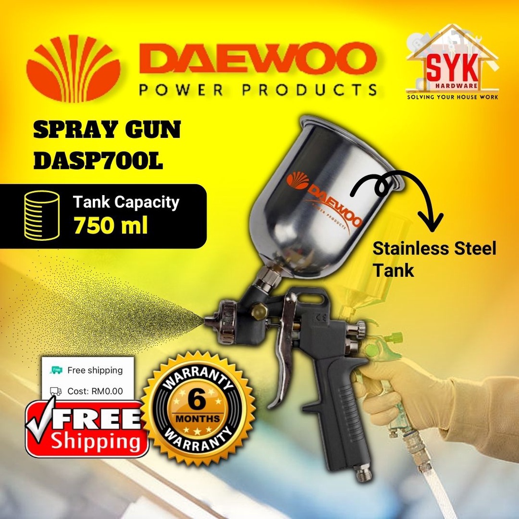 SYK FREE SHIPPING DAEWOO Spray Gun 750ml DASP700L Paint Sprayer Machine