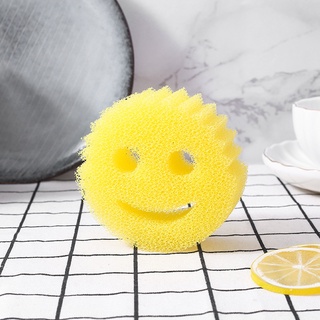 1PCS Dishwashing Sponge Smiling Face Cloth Strong Scouring Pad Miracle Sponge  Kitchen Bathroom Stain Odor Resistant Migic Cleaning Wipe