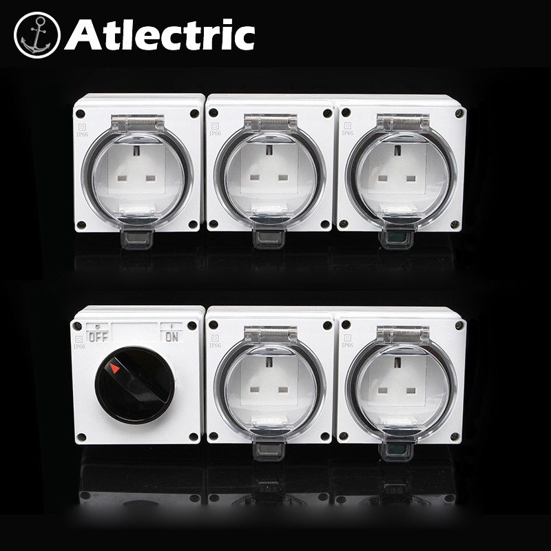 Atlectric IP66 High Quality Waterproof Box Triple Socket 3 Gang Socket ...