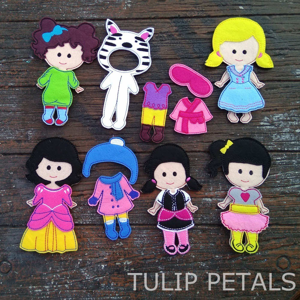 Flat cheap felt dolls