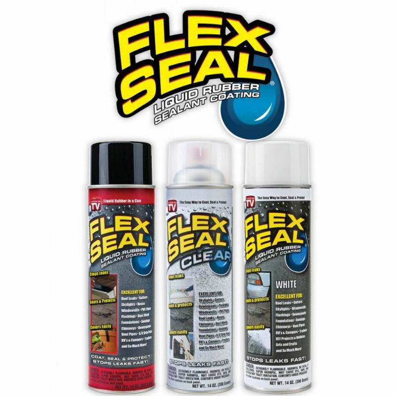 Flex Seal Liquid Rubber Sealant Coating Spray Black/Clear/White 14oz