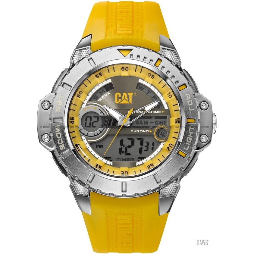 Caterpillar CAT Watches MA.155.27.137 ANADIGIT Rubber Strap Yellow
