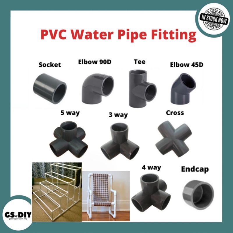 PVC 20mm DIY Water Pipe Fittings M'sia Standard💌 1.4(FOR DIY PROJECT ...