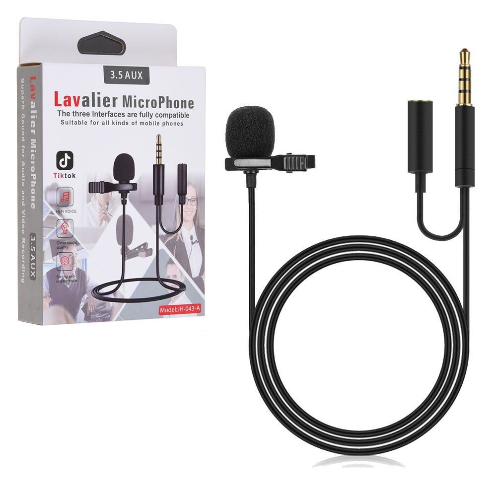 Lavalier Lapel Microphone GL-142 UNIVERSAL Clip-on Microphone Mini 3 ...