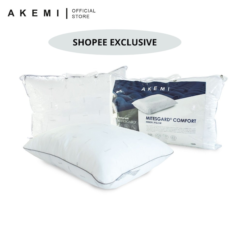 AKEMI Mitesgard Comfort Fibrefil Pillow Shopee Malaysia