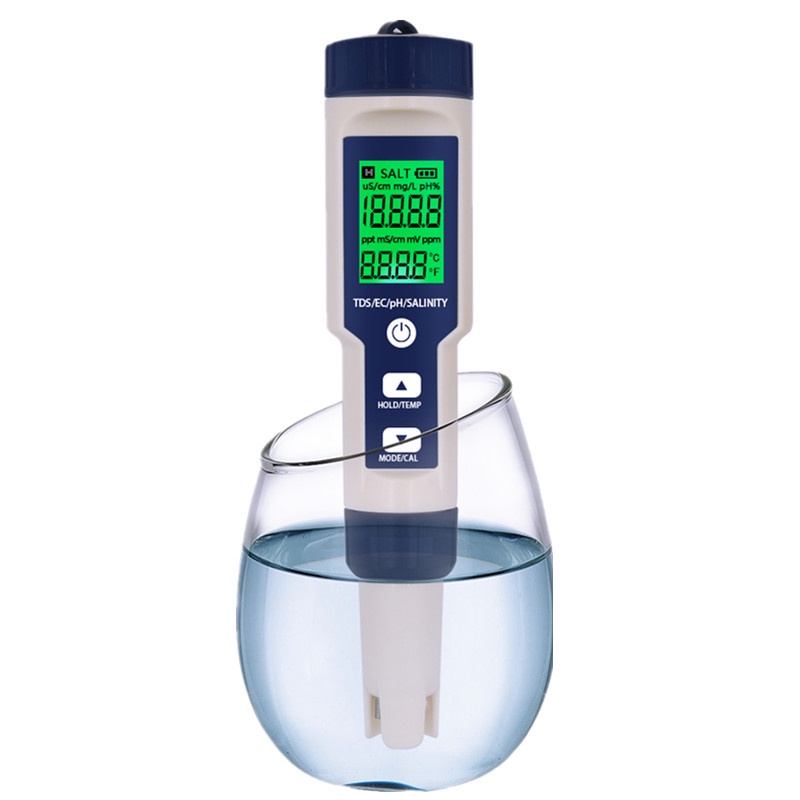 READY🔥 5 in1 Water Quality Tester PH/Salinity/TDS/EC Temp Meter PH ...