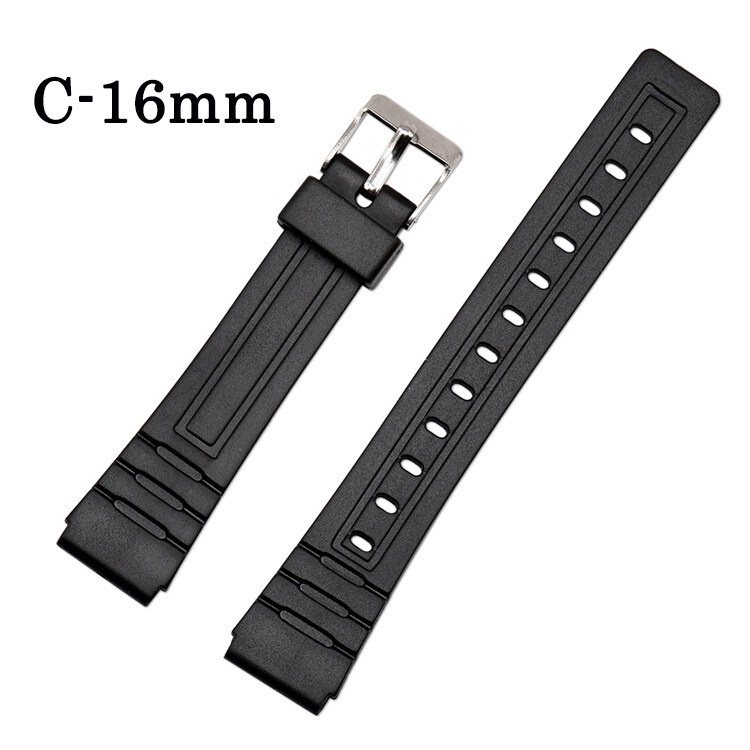 16mm Rubber Watch Strap Fit For Casio MQ24 Replacement Waterproof