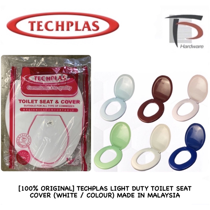 [100% ORIGINAL] TECHPLAS LIGHT DUTY TOILET SEAT COVER (WHITE / PINK ...