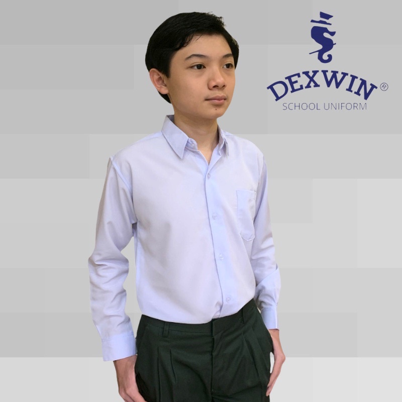 Dexwin 12279 Long Sleeve White Shirt Kemeja Putih Lengan Panjang Kain ...