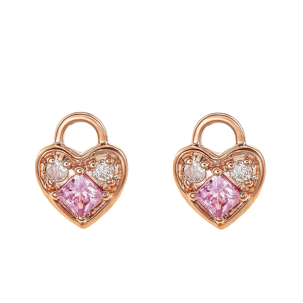 HABIB Chic Collection Princess Cut Pink Sapphire and Diamond Earrings ...