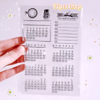 Monthly Perpetual Calendar Clear Stamp Set, Bullet Journal Planner