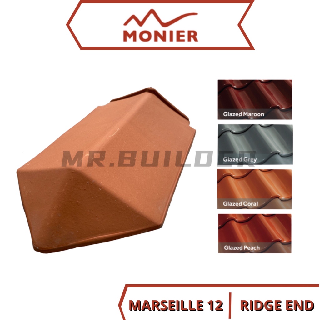 MONIER GCI Marseille 12 Ridge End Roof Fittings Clay Roof Tiles Atap ...