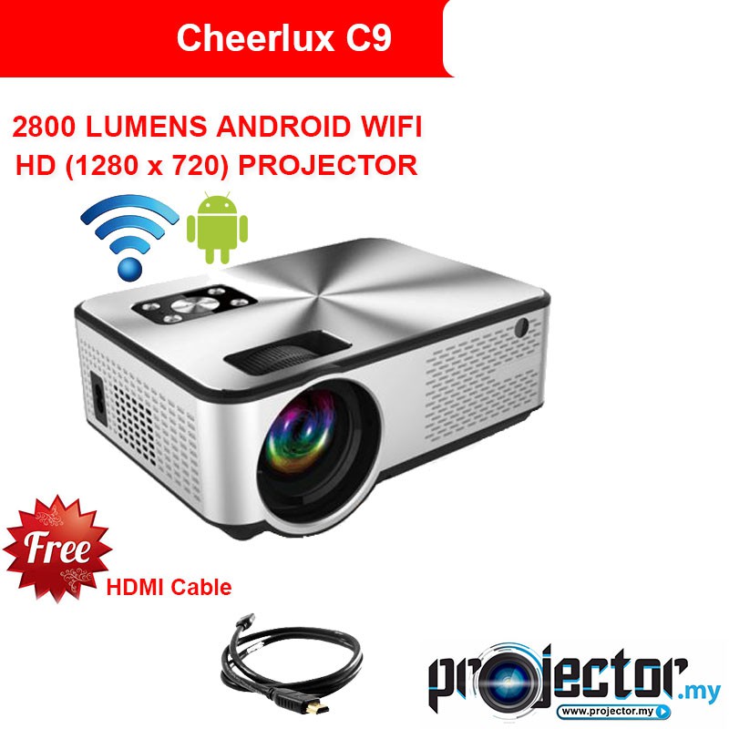 Cheerlux C9 WXGA 2800 Lumens LED Wireless Projector (Built in TV ...