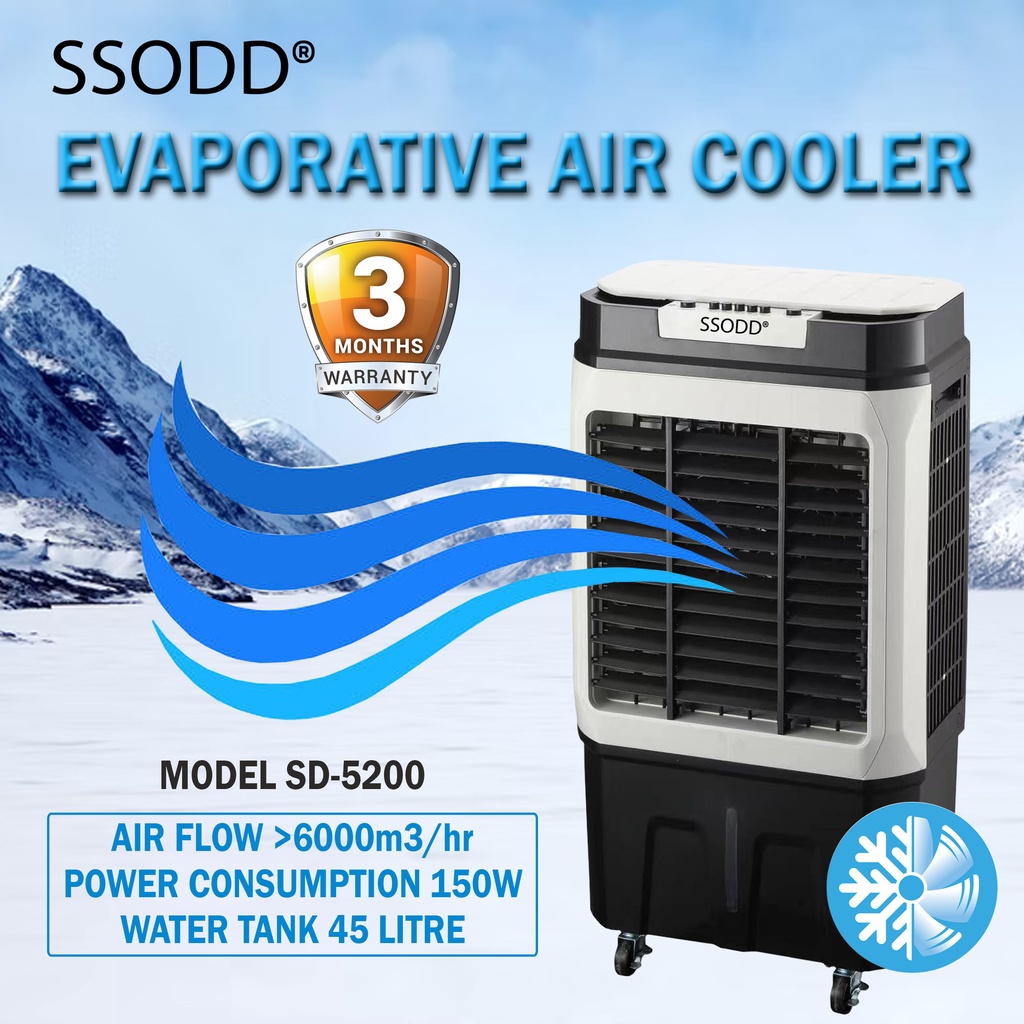 SSODD Evaporative Air Cooler 45L Penyejuk Udara SD5200 | Shopee Malaysia