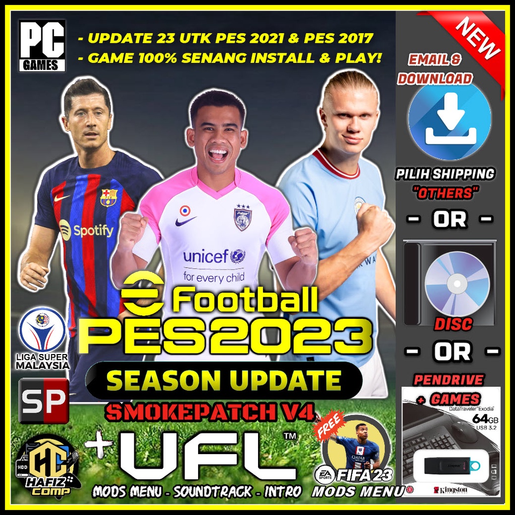 💥NEW HOT💥 (PC GAME) PES 2017 + NEW SEASON PATCH 2024 - DVD,PENDRIVE