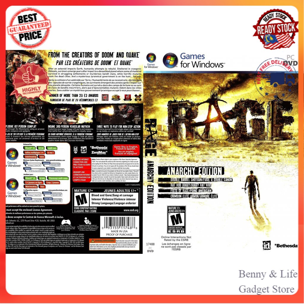 RAGE Anarchy Edition Offline with DVD - PC Games | Shopee Malaysia