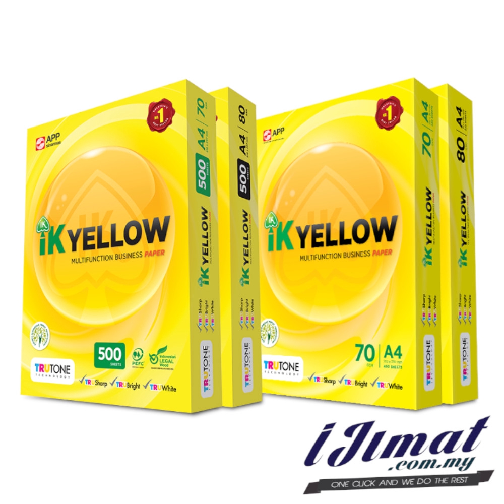 Indah Kiat Ik Yellow A4 Paper 70gsm 80gsm 500spack Shopee Malaysia 9686