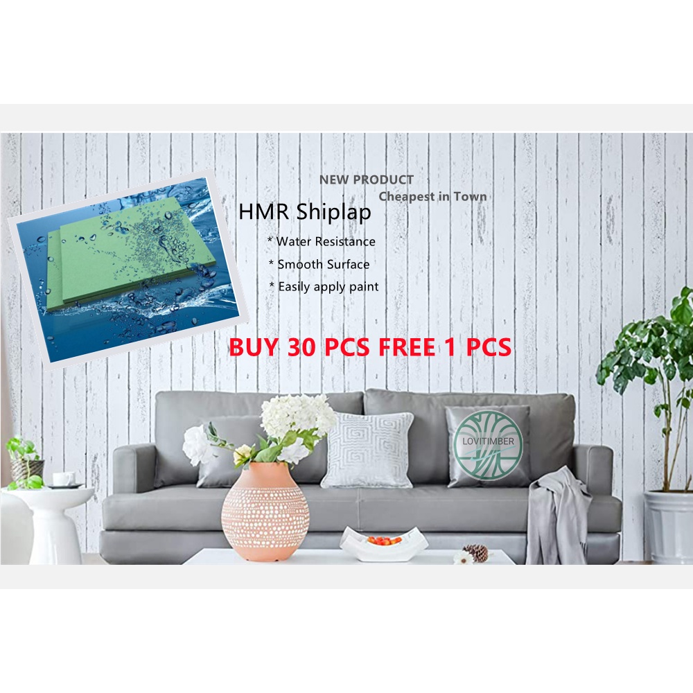 Shiplap wall(READY STOCK)HMR HDF Shiplap wall 4.5mm/6mm / Kayu shiplap ...