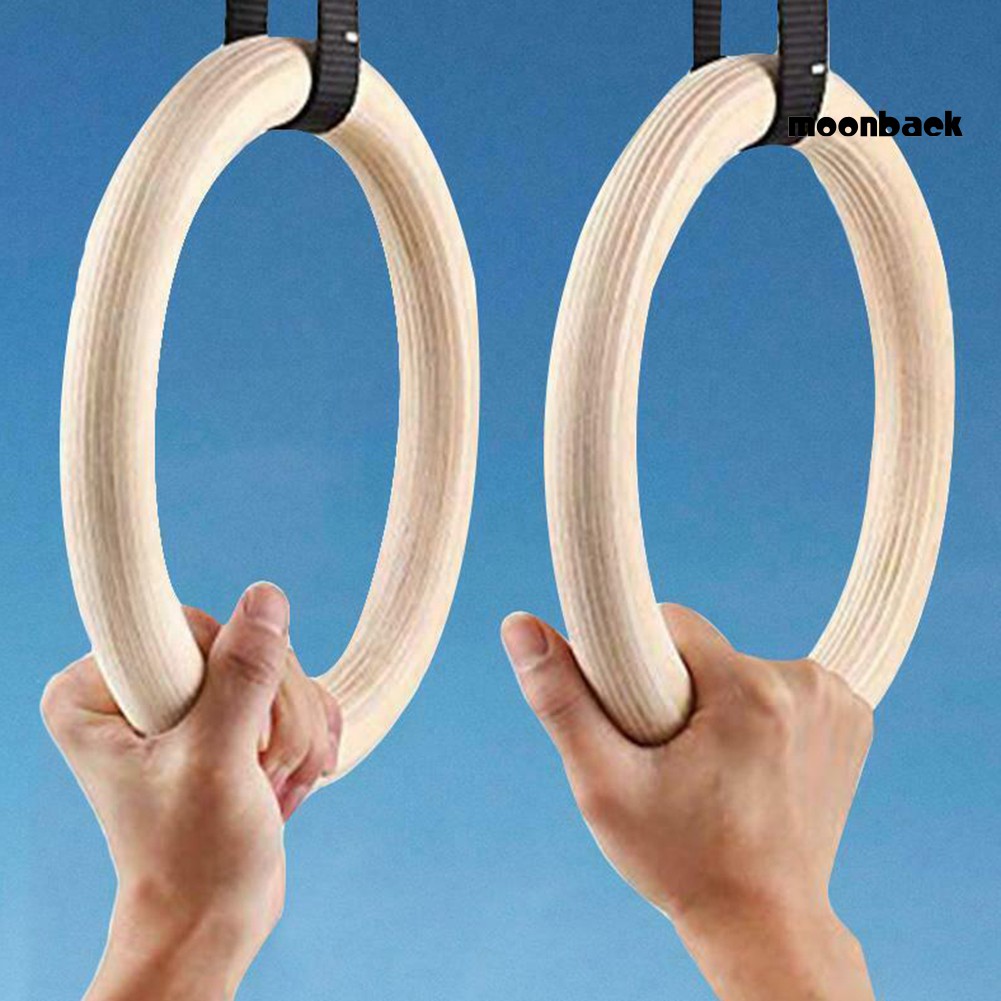 MB+28/32mm Indoor Wooden Exercise Fitness Gymnastic Rings Sports ...