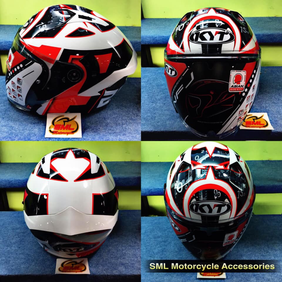 KYT NFJ Fabio Quartararo (Open Face Helmet with Double Visor) | Shopee